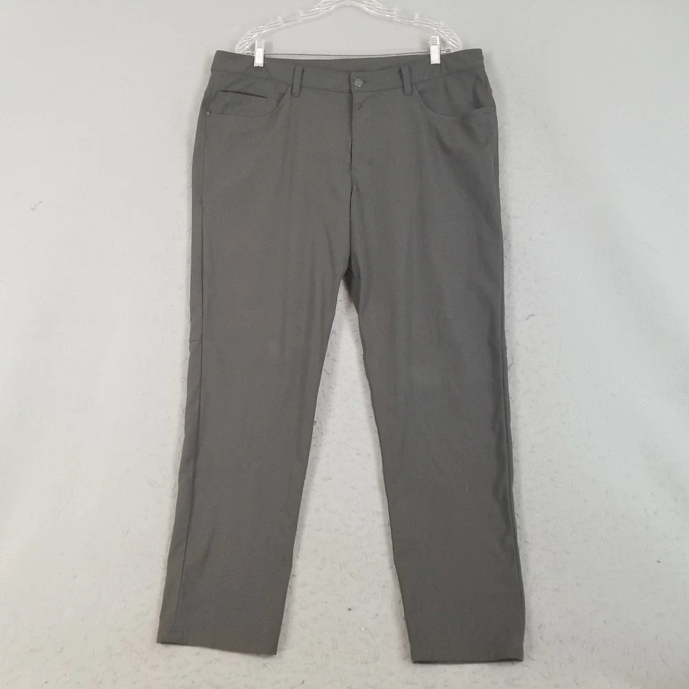 Lululemon Pants Mens 38 Grey Commission Slim Fit 5-Pocket Technical Trousers
